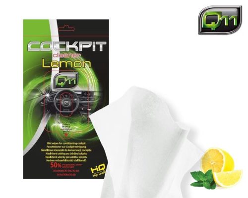 Q11 | műszerfalápló & tisztító kendő | citrom illat | fényes hatás | 30 db - main