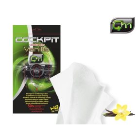 Q11 | műszerfalápló & tisztító kendő | vanília illat | matt hatás | 30 db