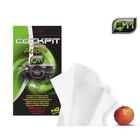 Q11 - műszerfalápló & tisztító kendő - alma illat - fényes hatás - 30 db