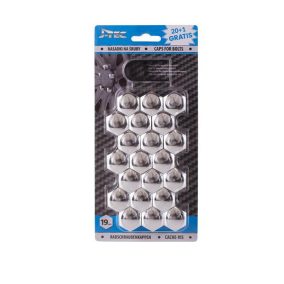   Kerékanya kupak - kerékcsavar kupak krómozott 19 mm 21 db (J-Tec)