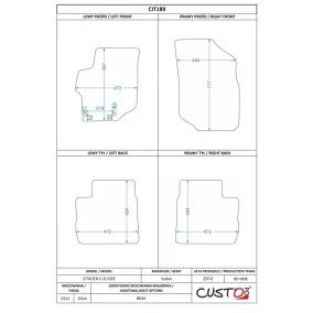   Méretpontos szövetszőnyeg garn. CITROEN C-ELYSEE 2012- – Custo Pol