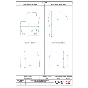   Méretpontos szövetszőnyeg garn. TOYOTA PRIUS IV. (XV50) 2015- – Custo Pol