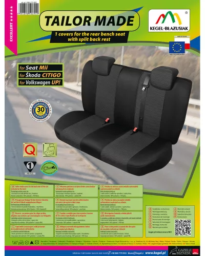 Méretpontos üléshuzat Seat Mii 2011-2021 hátra ARES – TAILOR MADE – KEGEL