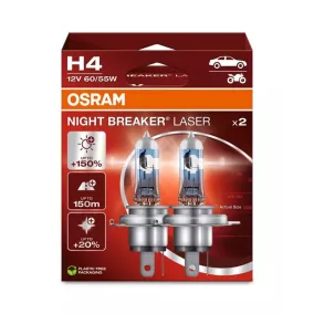 Izzó H4 12V 60/55 Night Breaker Laser +150% (2db) – OSRAM