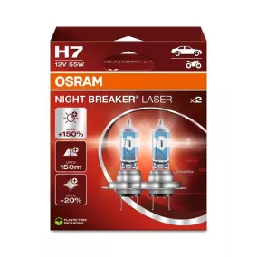 Izzó 12V H7 55W Night Breaker Laser +150% (2db) – OSRAM