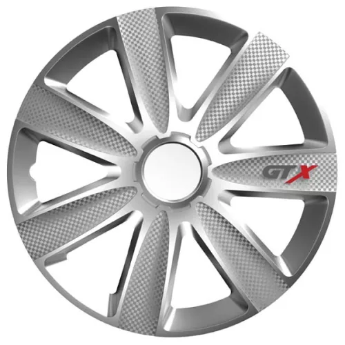 Dísztárcsa 16" GTX CARBON Silver – 4 darabos szett