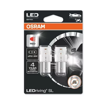 LED Izzó BAY15 P21/5W piros (2db) – OSRAM