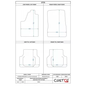   Méretpontos szövetszőnyeg garn. CITROEN BERLINGO 1999-2005 – Custo Pol