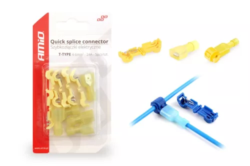 Gyorscsatlakozó autóvillamossági vezetékekhez, T-típus 04-6mm2 24A 5 db – AMIO