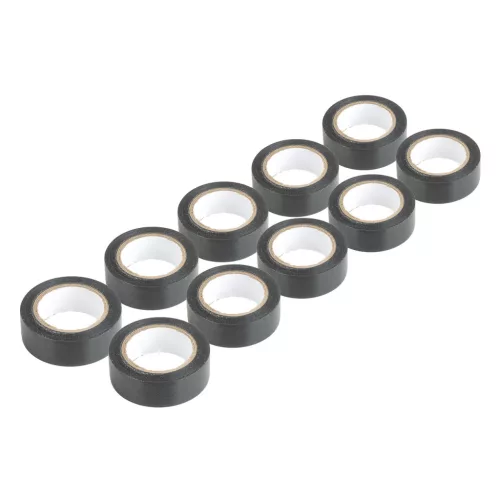 Szigetelőszalag 10 darabos fekete készlet 19 mm × 10 m × 0,13 mm PVC – AMIO