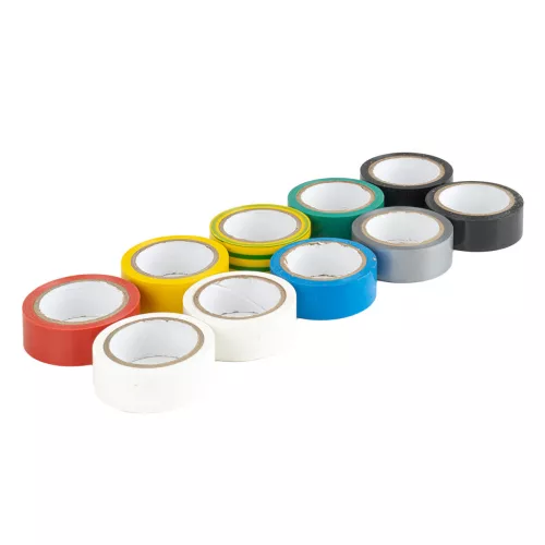 Színes szigetelőszalagok, 10 darabos készlet, 18 mm × 5,5 m × 0,13 mm – AMIO