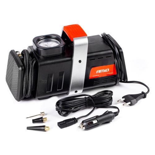 Autós kompresszor nyomásmérővel 12V / 230V – AMIO