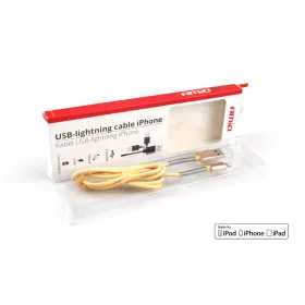   Töltőkábel / Telefon gyorstöltő és adatkábel USB-Lightning iPhone iPad 1 m 2,4A – AMIO