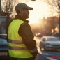   Sárga XXL fényvisszaverő figyelmeztető láthatósági mellény – AMIO