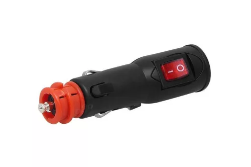 Szivargyújtó dugó biztosítékkal, kapcsolóval és leddel 12/24 V EURO/DIN – AMIO