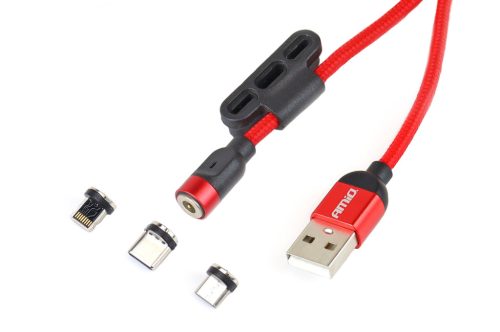 MULTIKABEL Mágneses USB kábel 3 az 1-ben Lightning USB-C micro USB 1 m UC-8 – AMIO