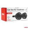 Ventilátor 12V szivargyújtós 2x10 cm (4") átmérőjű állítható rotorral, fejtámlára – AMIO