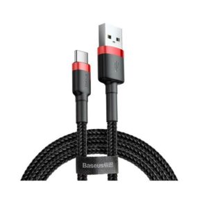   Baseus töltő- és adatkábel USB/USB-C piros-fekete 3A 1 m – Baseus