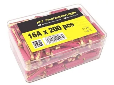 Hengeres biztosítékok 16A, 200db – Carmotion 