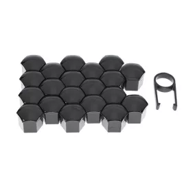   Kerékanya kupak - kerékcsavar kupak fekete 17 mm-es csavarvédők 20 db – Carmotion 