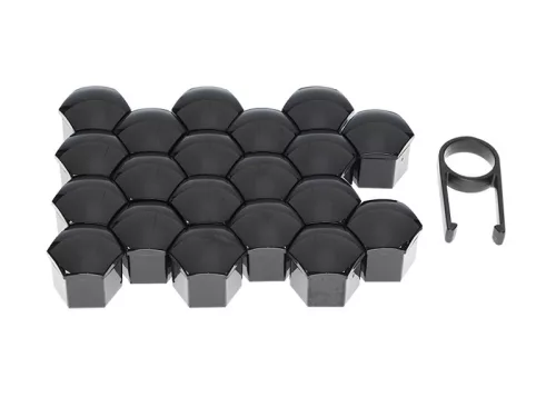Kerékanya kupak - kerékcsavar kupak fekete 17 mm-es csavarvédők 20 db – Carmotion 