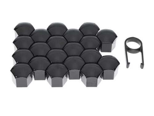 Kerékanya kupak - kerékcsavar kupak grafit fekete 19 mm-es csavarvédők 20 db – Carmotion 