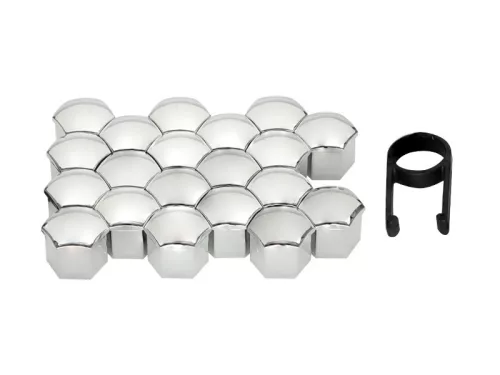 Kerékanya kupak - kerékcsavar kupak grafit króm hatás 19 mm-es csavarvédők 20 db – Carmotion 