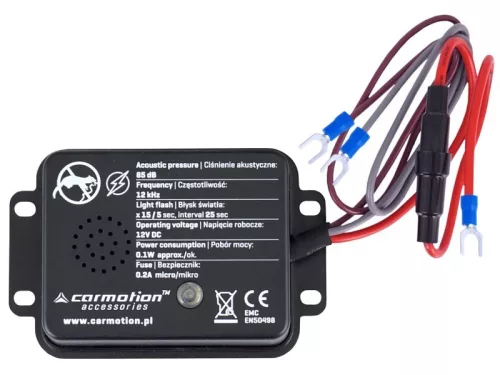 Nyestriasztó, rágcsálóriasztó, ultrahangos + vaku, 12V – Carmotion