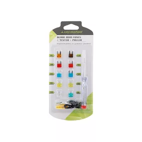   Biztosíték készlet mini késes, 10 db + teszter 6-24V + kiszedő – Carmotion