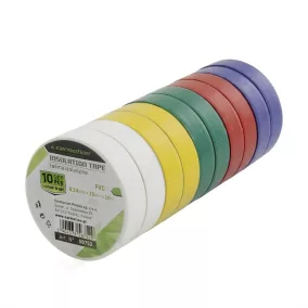   PVC szigetelőszalag 0,13 mm × 15 mm × 10 m, 5 szín, 10 db – Carmotion