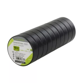   PVC szigetelőszalagok 0,13 mm × 15 mm × 5 m, fekete, 10 db – Carmotion