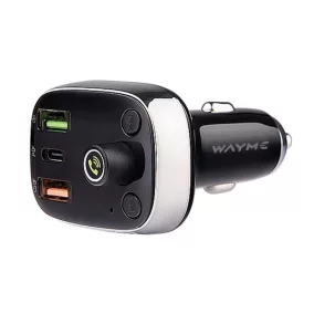   Szivargyújtós FM transzmitter Bluetooth kihangosítóval, USB-C PD & QC4.0+ gyorstöltéssel, voltmérővel 12/24V – WAYME