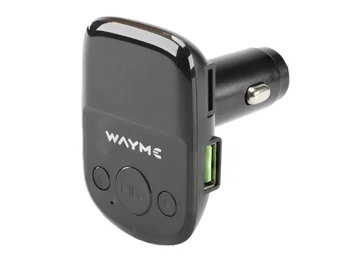 Szivargyújtós FM transzmitter Bluetooth kihangosítóval, QC3.0 USB töltővel és voltmérővel 12/24V – WAYME