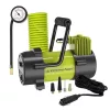 Dugattyús légkompresszor 12V, 10 BAR, 400 cm spiráltömlő analóg nyomásmérővel, 4 adapterrel – Carmotion 