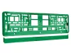 Fém rendszámtábla keret, zöld – Carmotion 