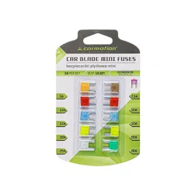   Biztosíték készlet MINI késes LED kijelzővel, 10 db – Carmotion 