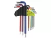 Imbuszkulcs készlet 1,5–10 mm (230 mm), 9 db, színes, S2 acél - Carmotion