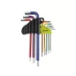   Imbuszkulcs készlet 1,5–10 mm (230 mm), 9 db, színes, S2 acél - Carmotion