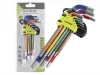 Imbuszkulcs készlet 1,5–10 mm (230 mm), 9 db, színes, S2 acél - Carmotion