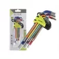   Imbuszkulcs készlet 1,5–10 mm (230 mm), 9 db, színes, S2 acél - Carmotion