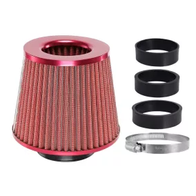   Sport levegőszűrő kúpos piros 155x130x120 mm - 60, 63, 70 mm adapterrel - Carmotion 