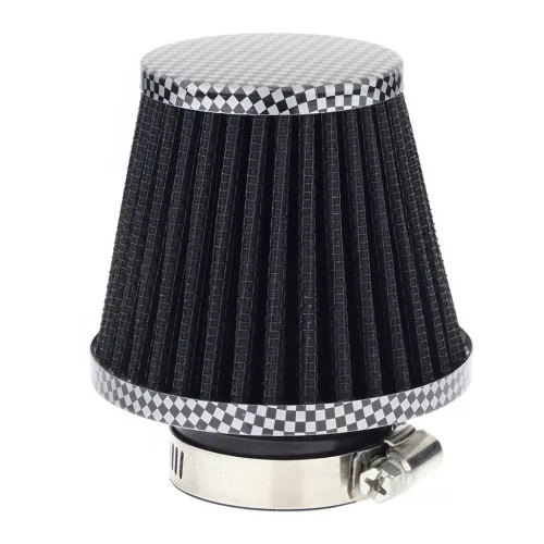 Sport levegőszűrő kúpos fekete/karbon 74x62x51 mm – Carmotion 