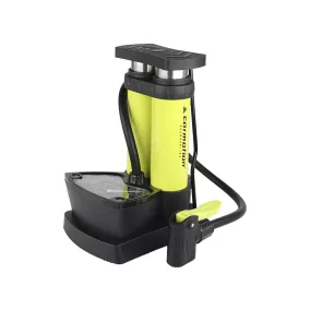   Lábpumpa, mini-pumpa két dugattyúval és nyomásmérővel, 10 BAR/140 PSI – Carmotion