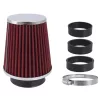 Sport levegőszűrő kúpos piros/króm 120x130x90 mm, adapterek: 60, 63, 70 mm – Carmotion 