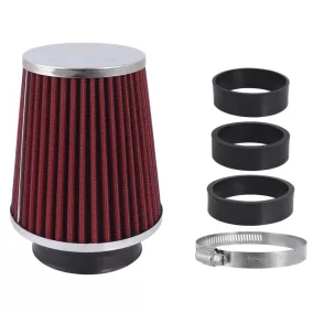   Sport levegőszűrő kúpos piros/króm 120x130x90 mm, adapterek: 60, 63, 70 mm – Carmotion 