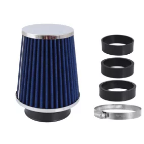   Sport légszűrő, kúpos 120x130x90 mm, kék/króm, adapterek: 60, 63, 70 mm– Carmotion 