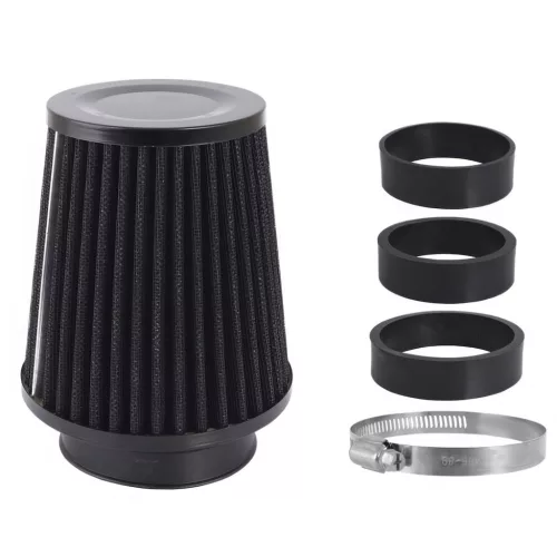 Sport levegőszűrő kúpos fekete 120x130x90 mm, adapterek: 60, 63, 70 mm – Carmotion 