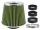 Sport légszűrő, kúpos 155x130x120 mm, lime zöld/króm, adapterek: 60, 63, 70 mm– Carmotion 