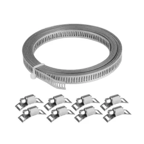   Végtelenített csavarozható tömlőbilincs - készlet 3 m x 8 mm + 8 fej – Carmotion