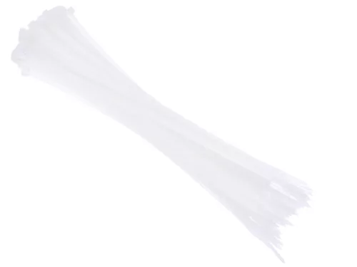 Kábelkötegelők 300x3,6 mm, fehér, 100 db. – Carmotion 